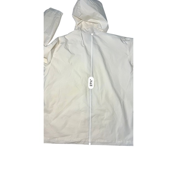 Zara Hooded Cream‎ Rain Coat Jacket LARGE Water Repellant Lightweight Outdoor - Picture 8 of 14